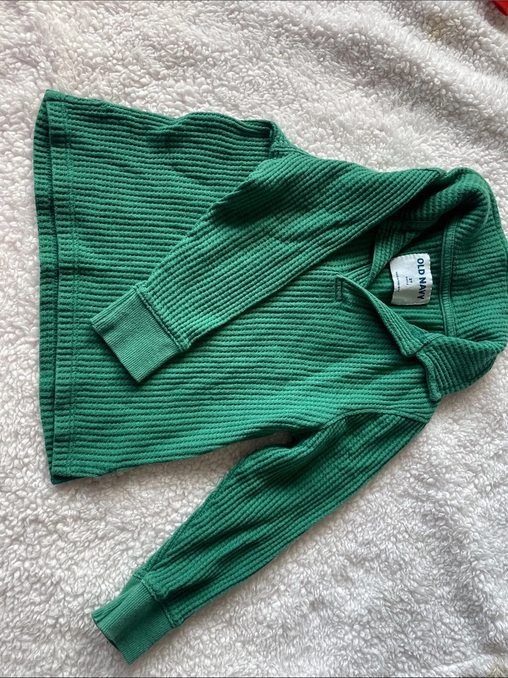 Old Navy Green Ribbed Cowl-Neck Sweater